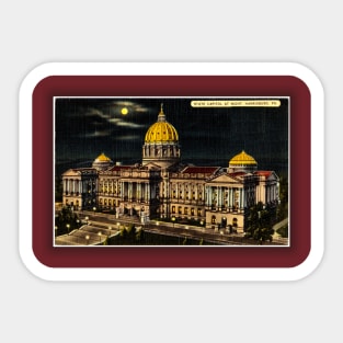 pennsylvania state capitol at night Sticker